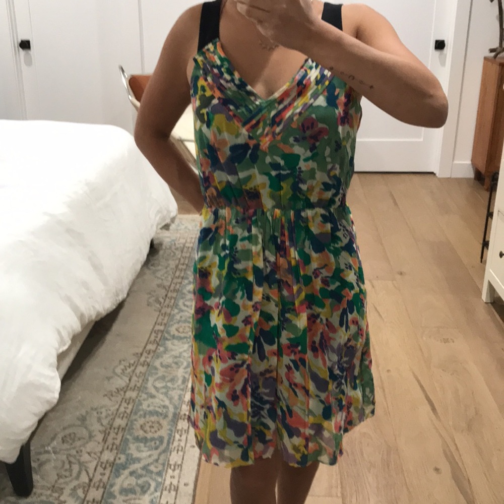 Madewell Broadway & Broome watercolor silk dress